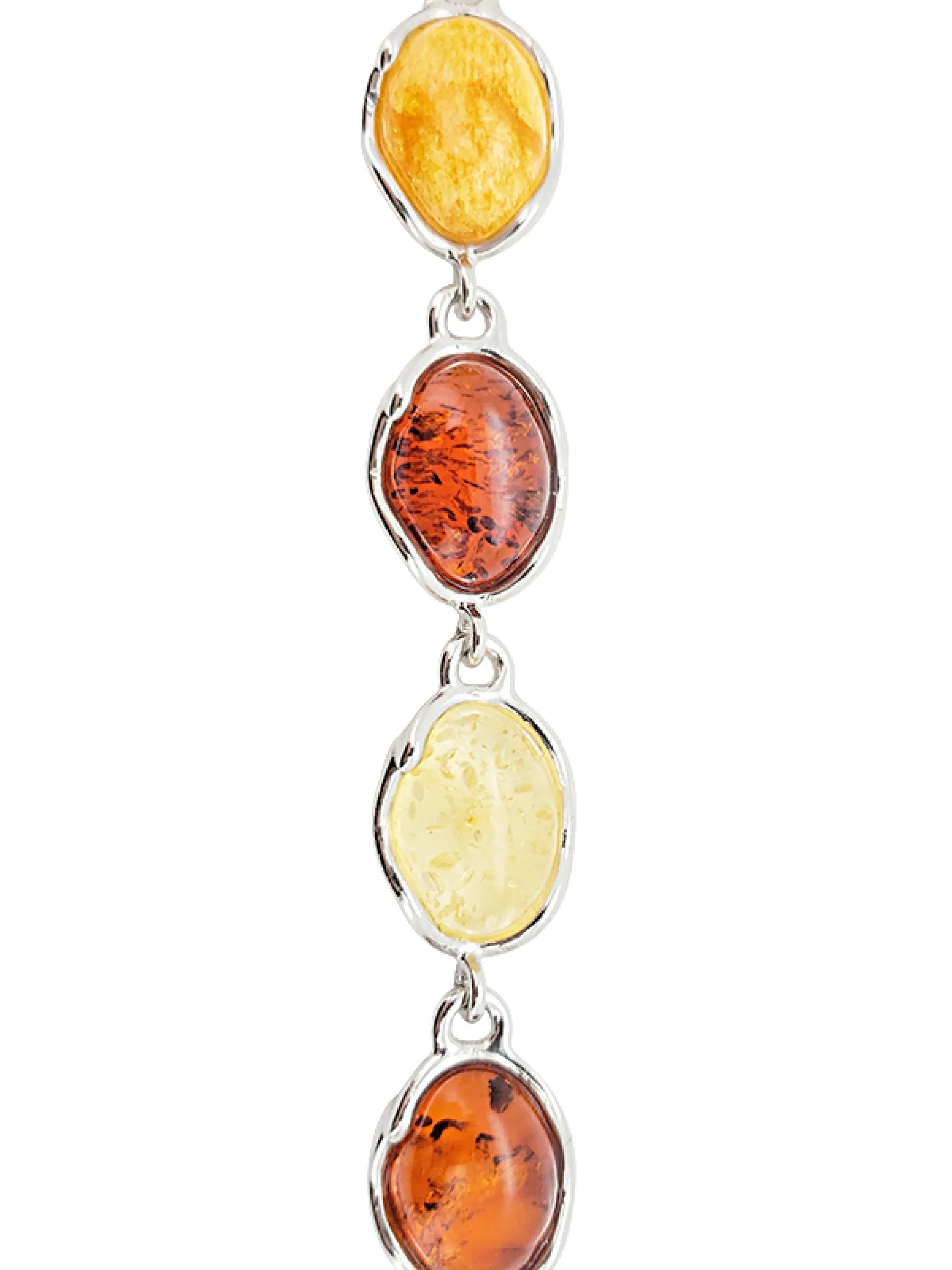 Wavy Silver & Amber Bracelet