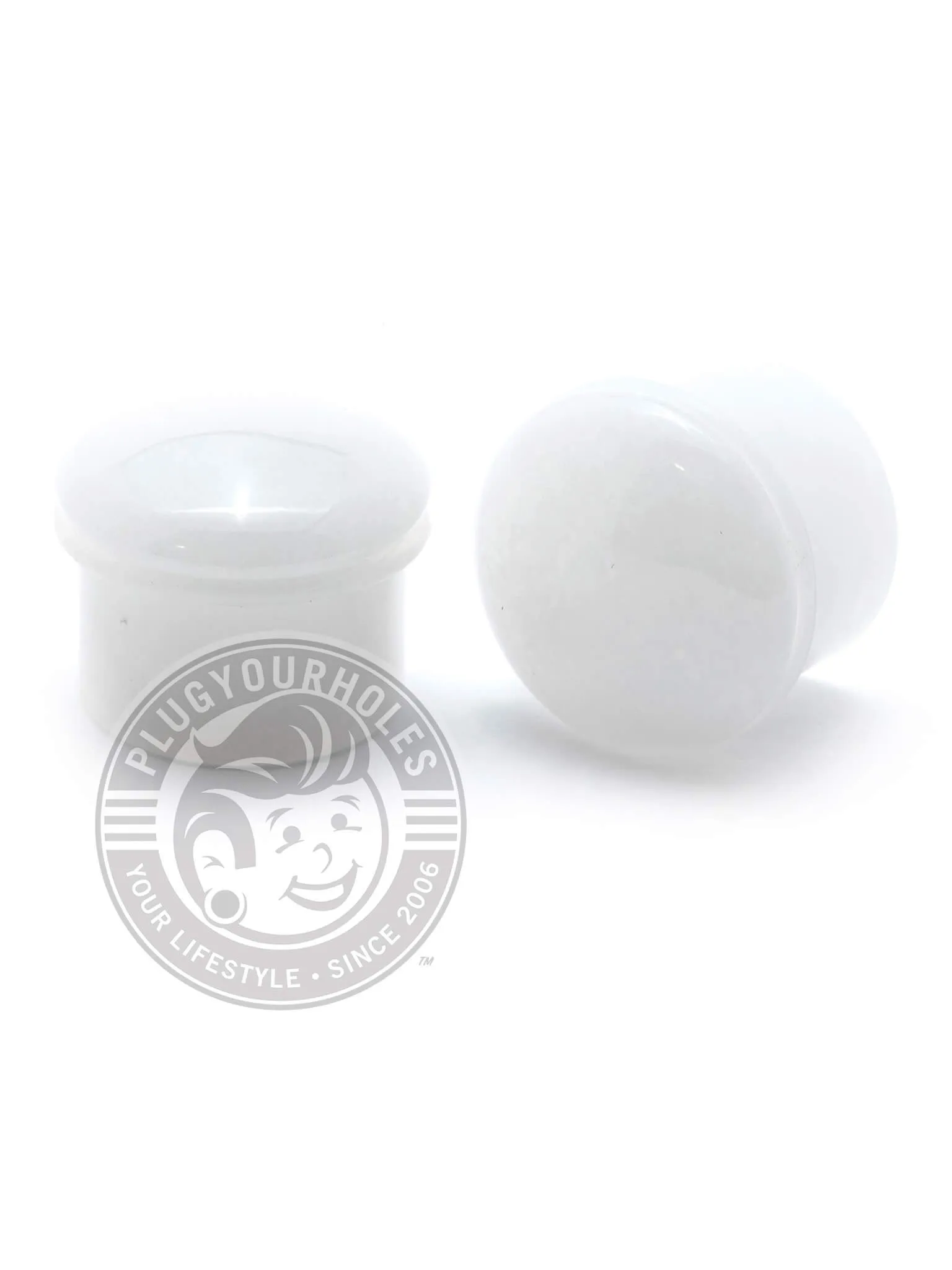 White Jade Single Flared Stone Plugs