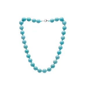 Women's 10mm Blue Turquoise Gemstone Necklace