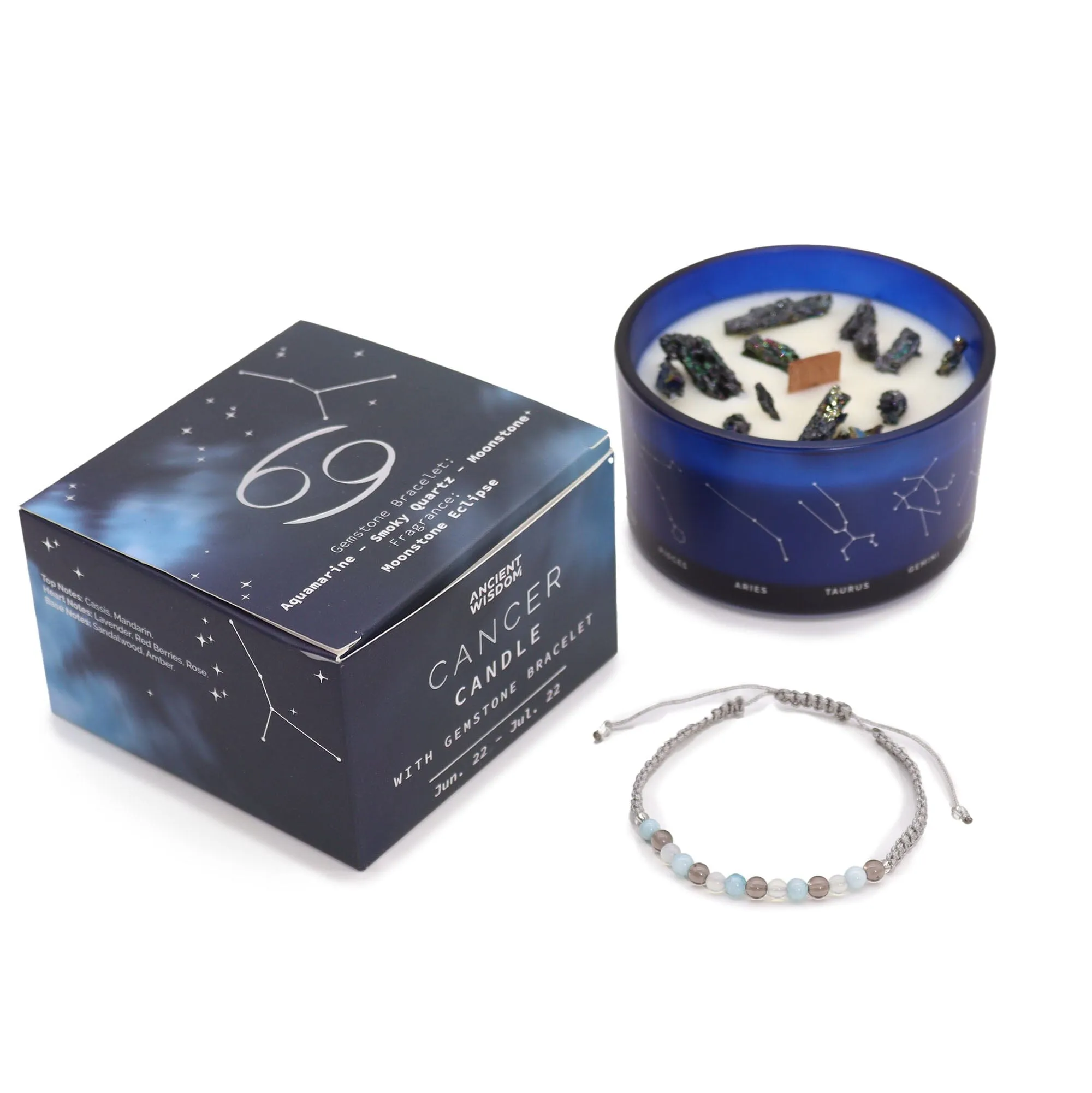Zodiac Candle with Crystal Bracelet