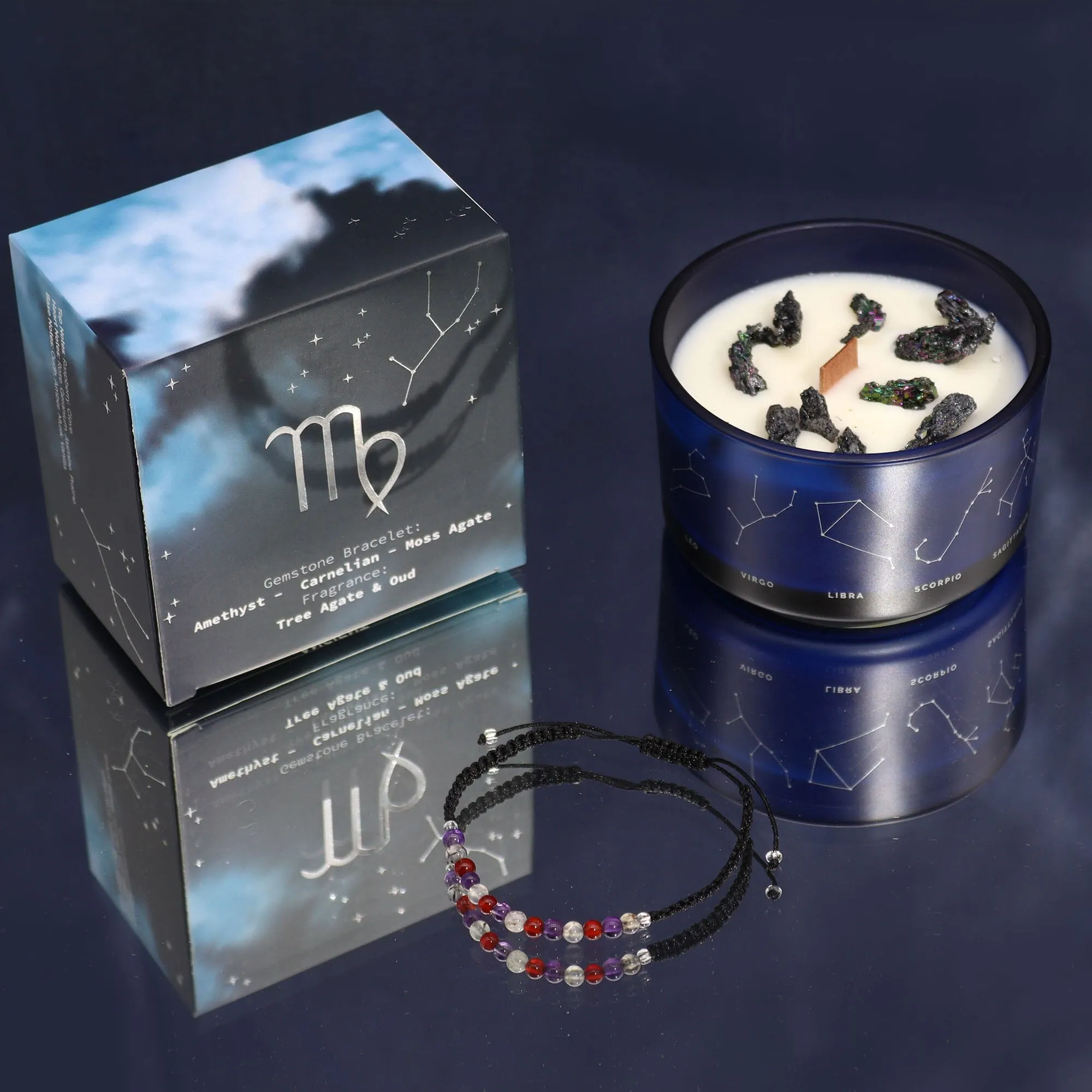 Zodiac Candle with Crystal Bracelet