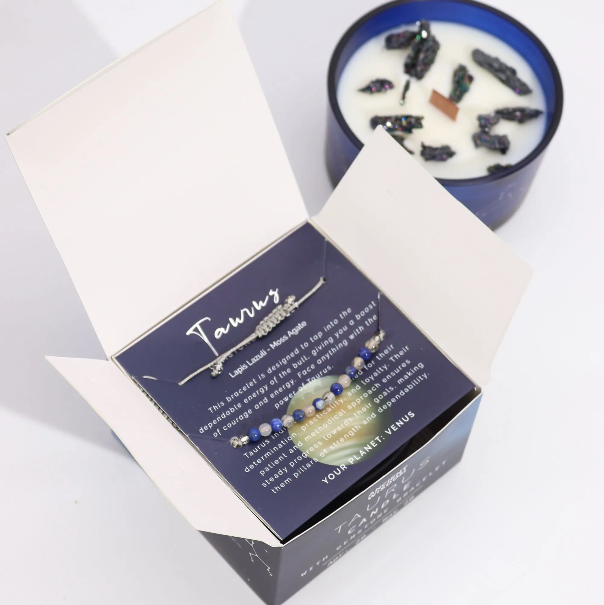 Zodiac Candle with Crystal Bracelet