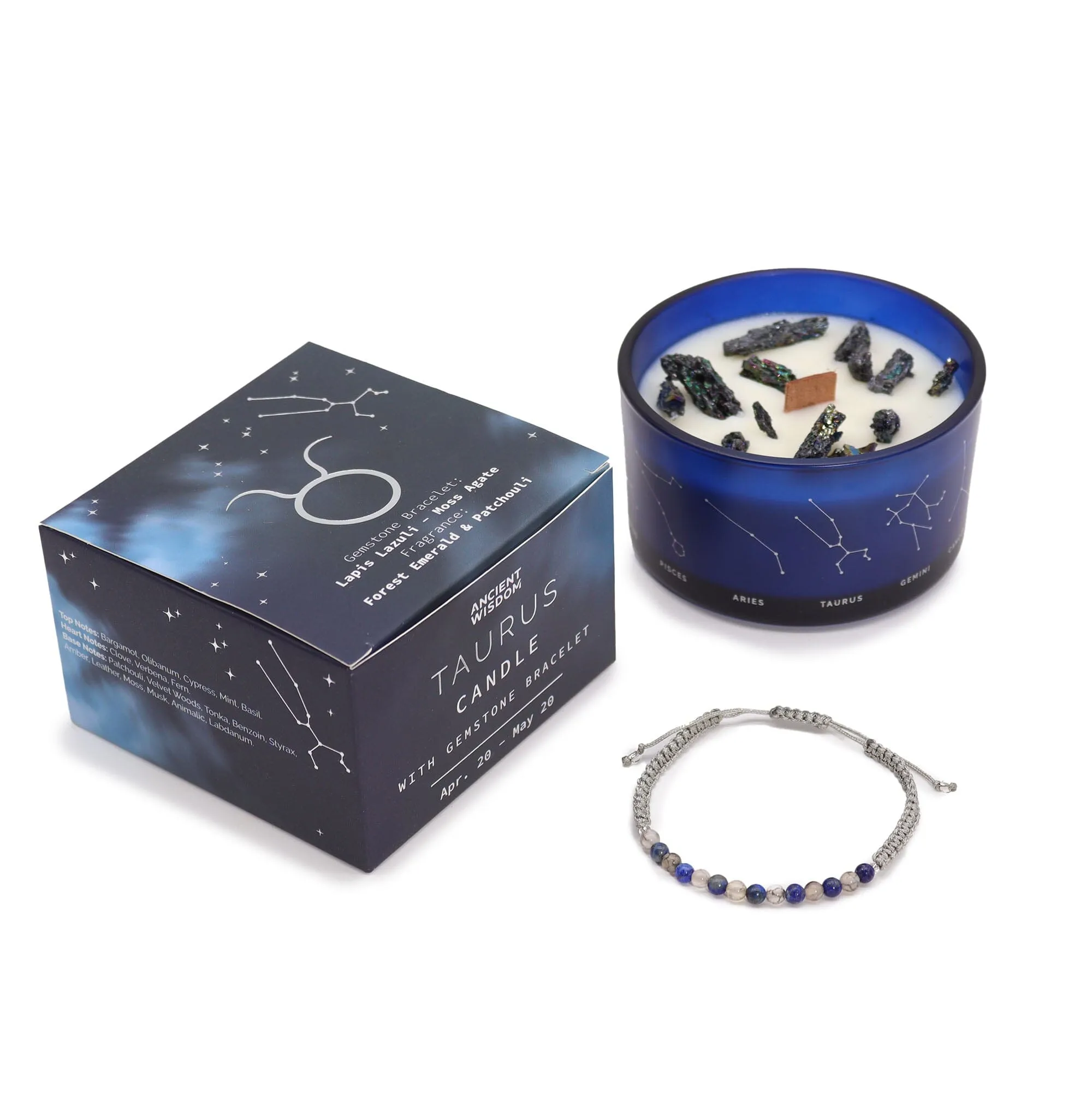 Zodiac Candle with Crystal Bracelet
