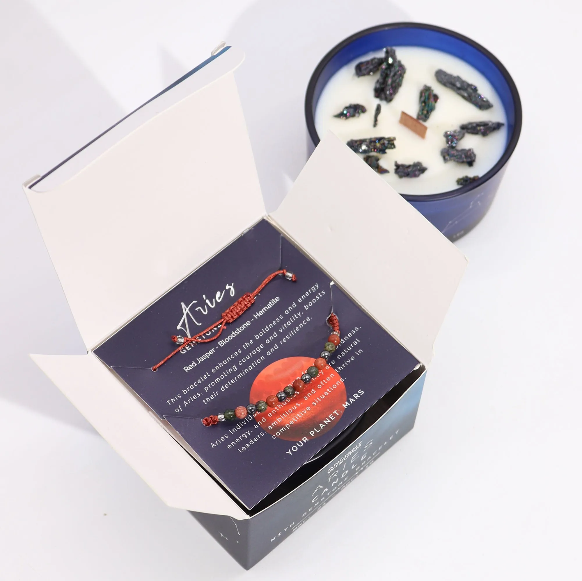 Zodiac Candle with Crystal Bracelet