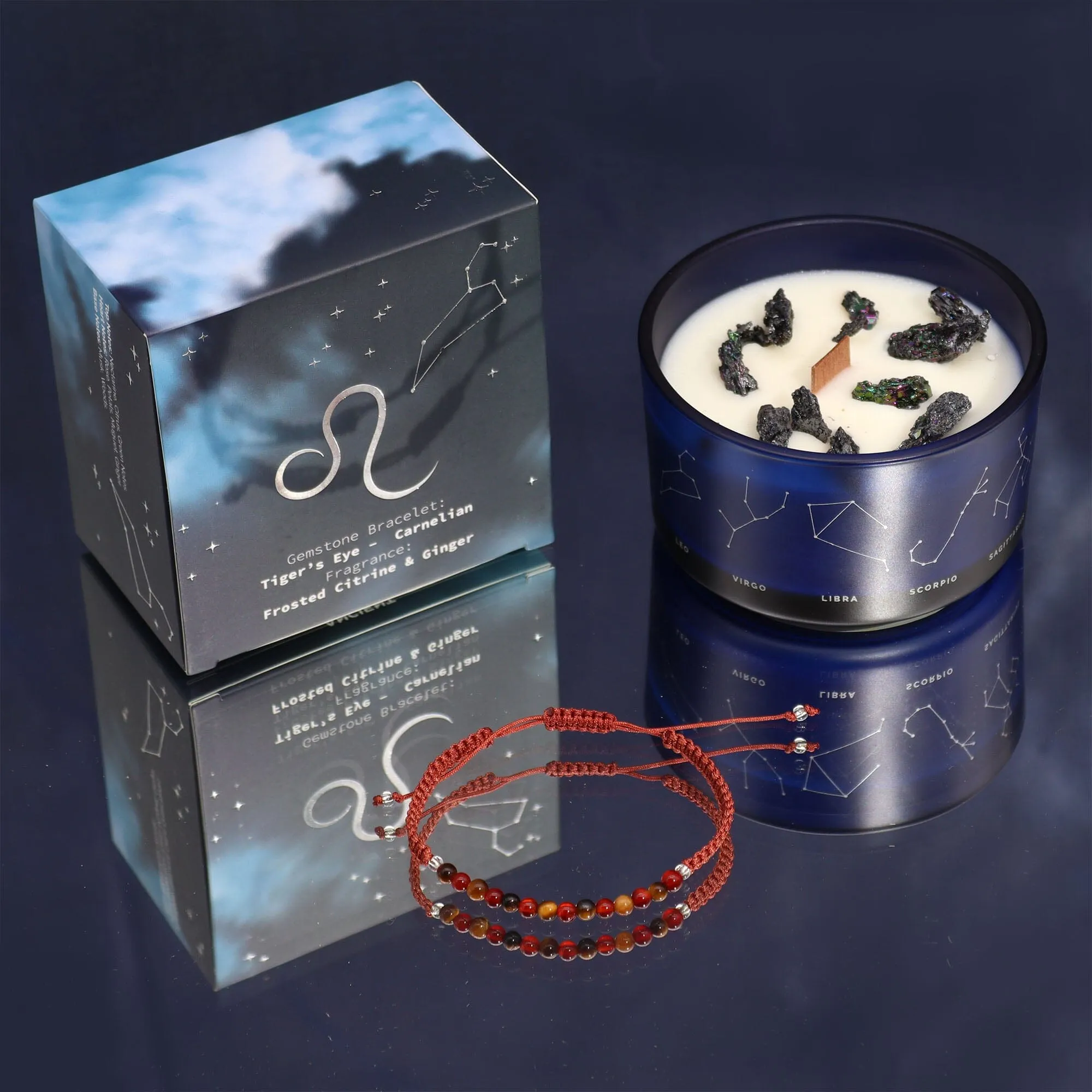 Zodiac Candle with Crystal Bracelet