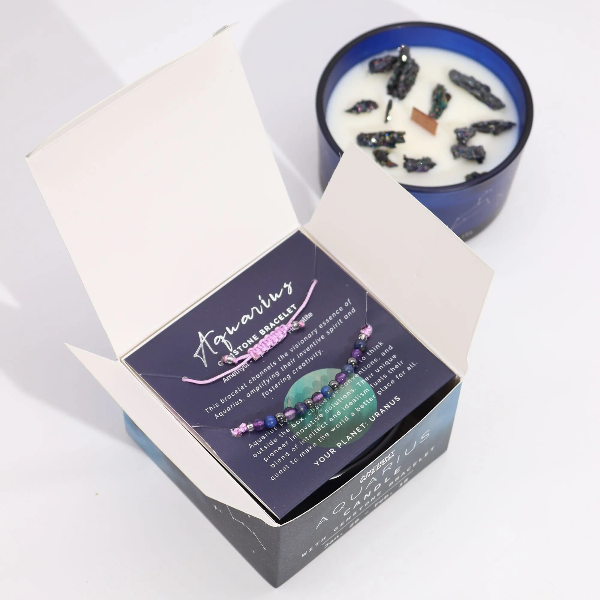 Zodiac Candle with Crystal Bracelet