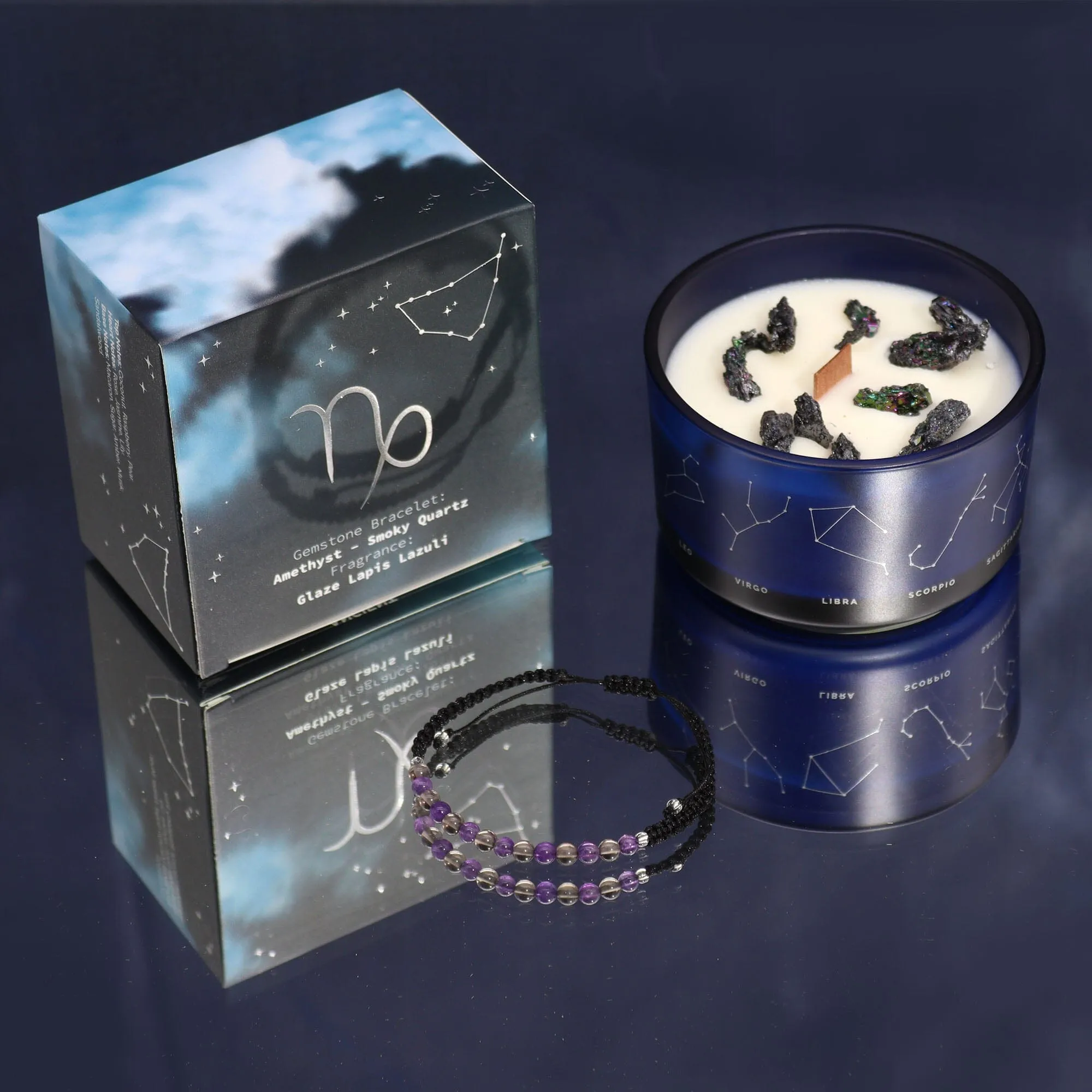 Zodiac Candle with Crystal Bracelet