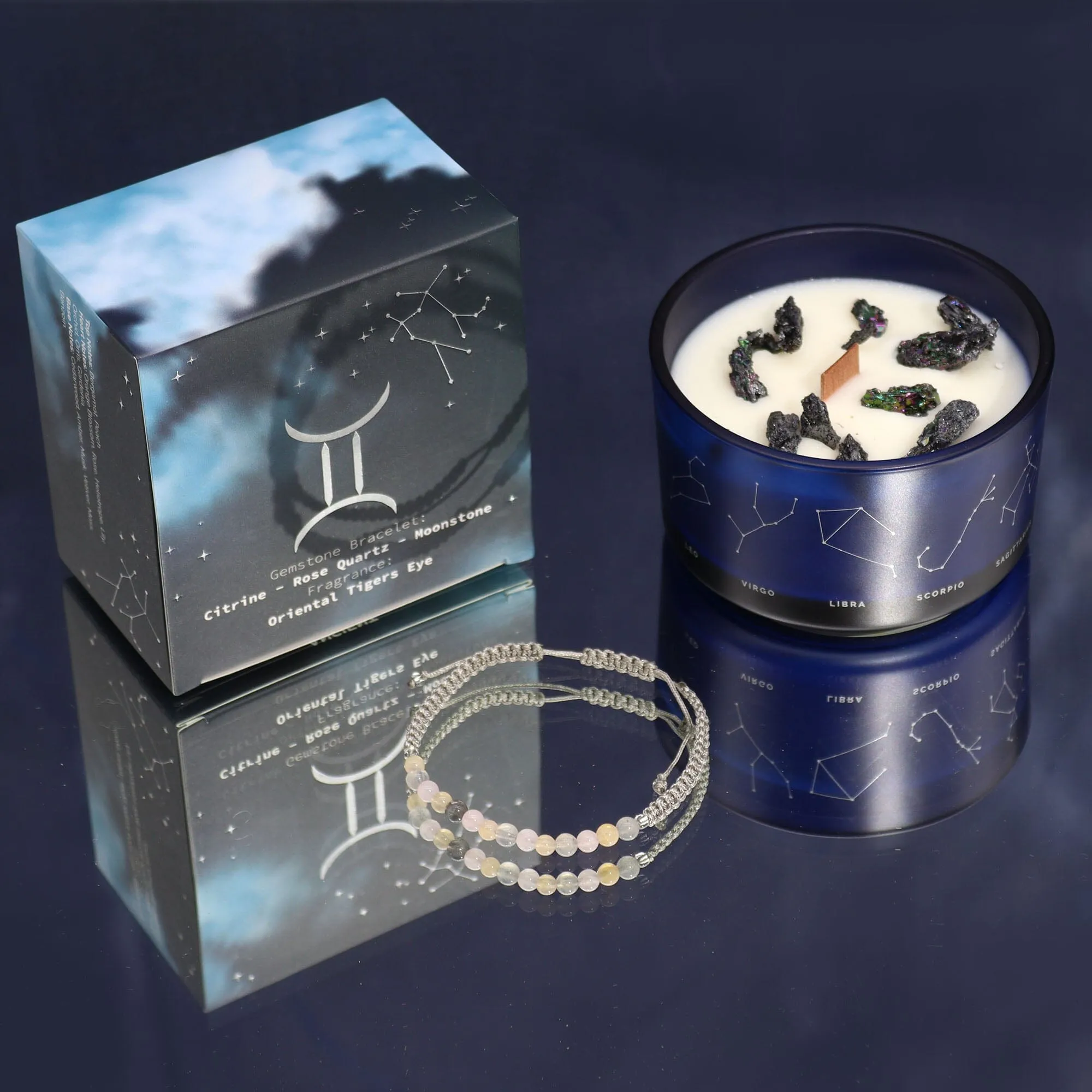 Zodiac Candle with Crystal Bracelet