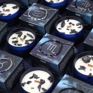 Zodiac Candle with Crystal Bracelet