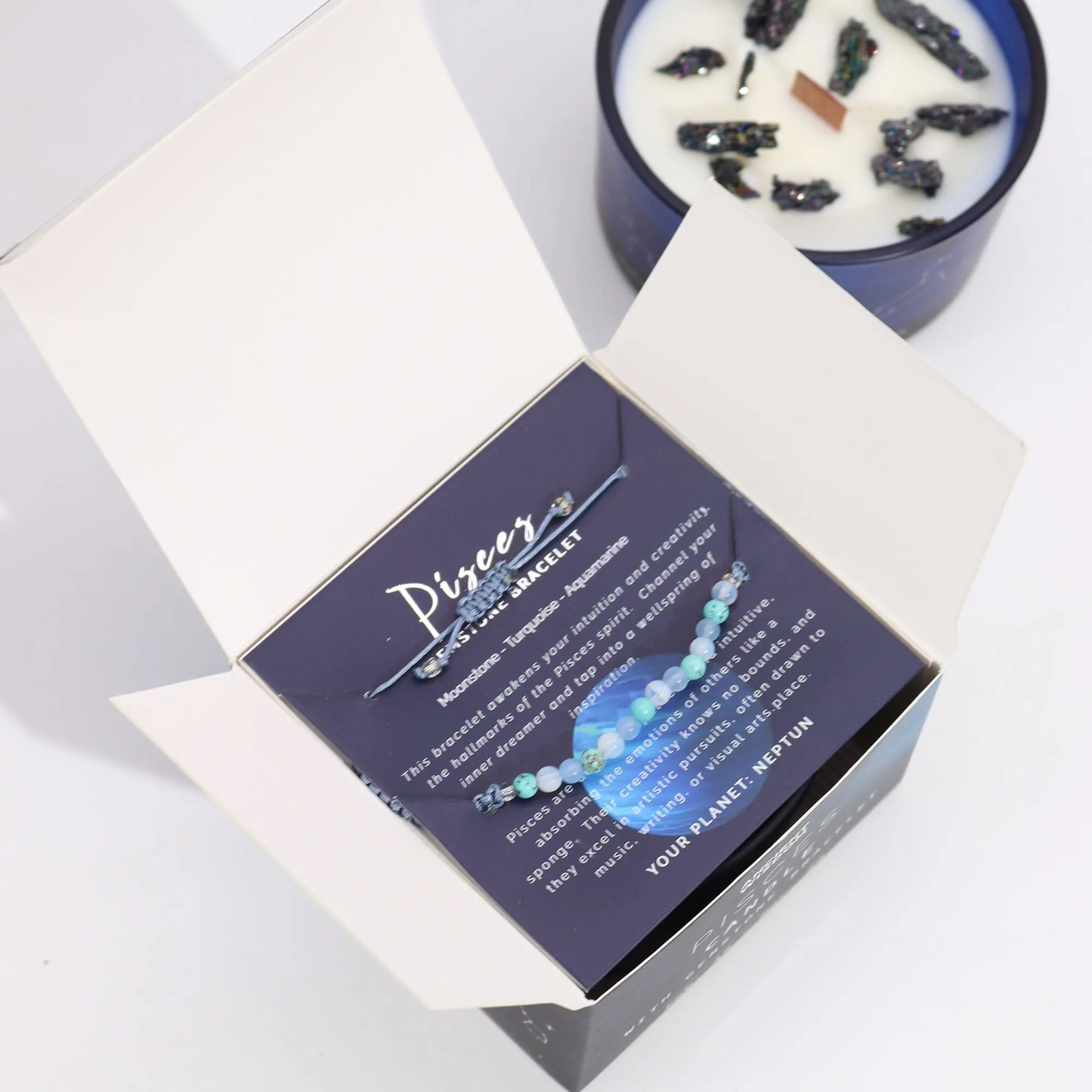 Zodiac Candle with Crystal Bracelet