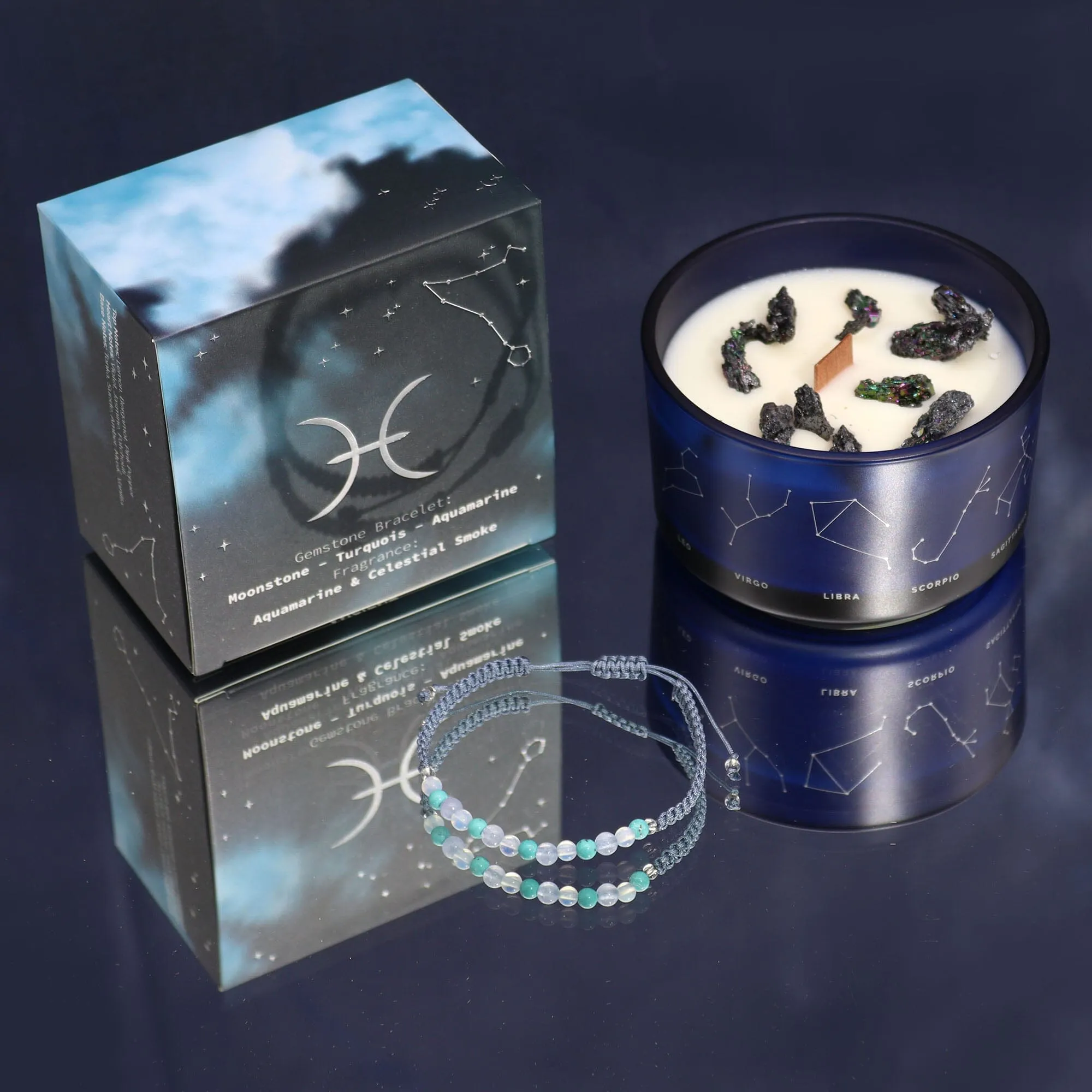 Zodiac Candle with Crystal Bracelet