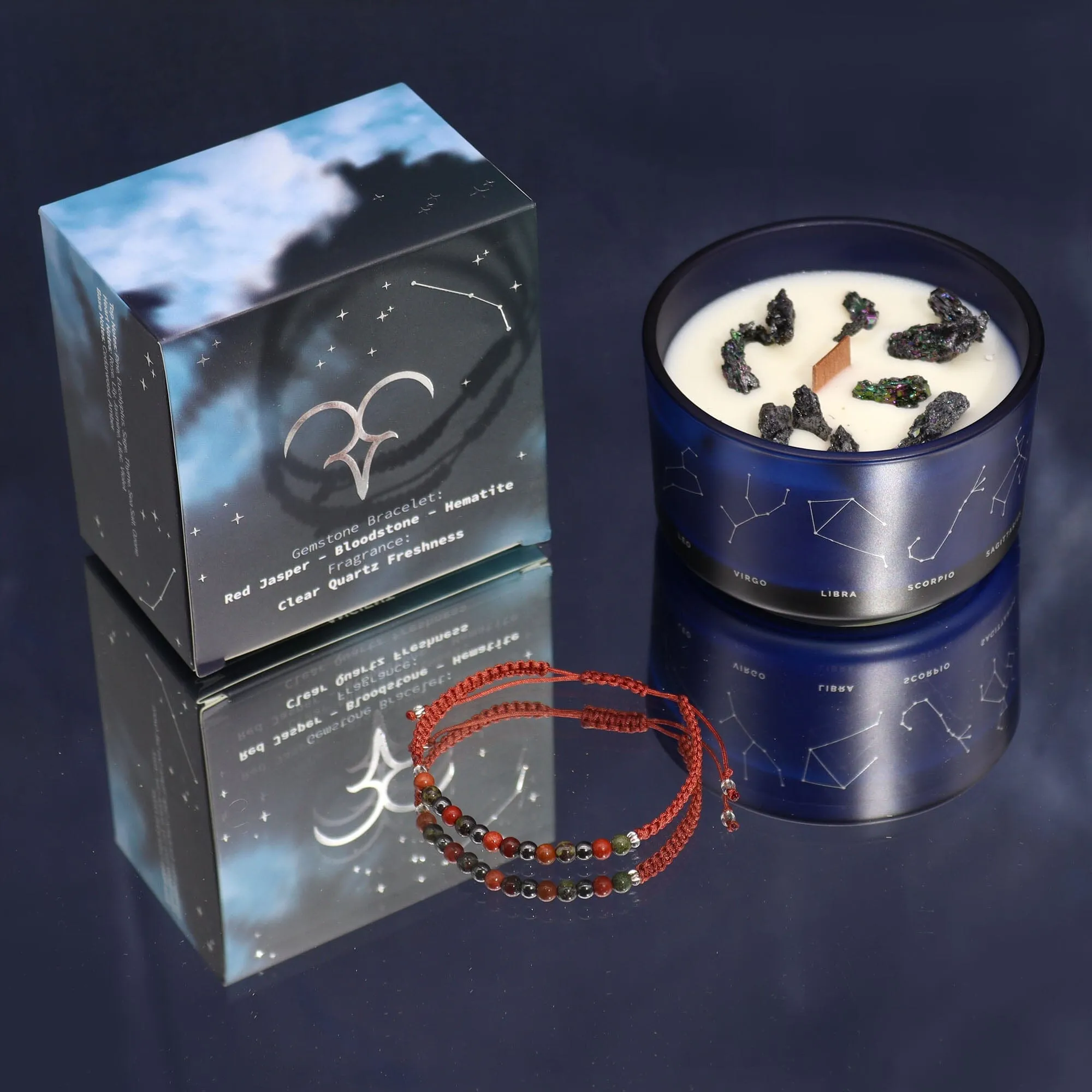 Zodiac Candle with Crystal Bracelet